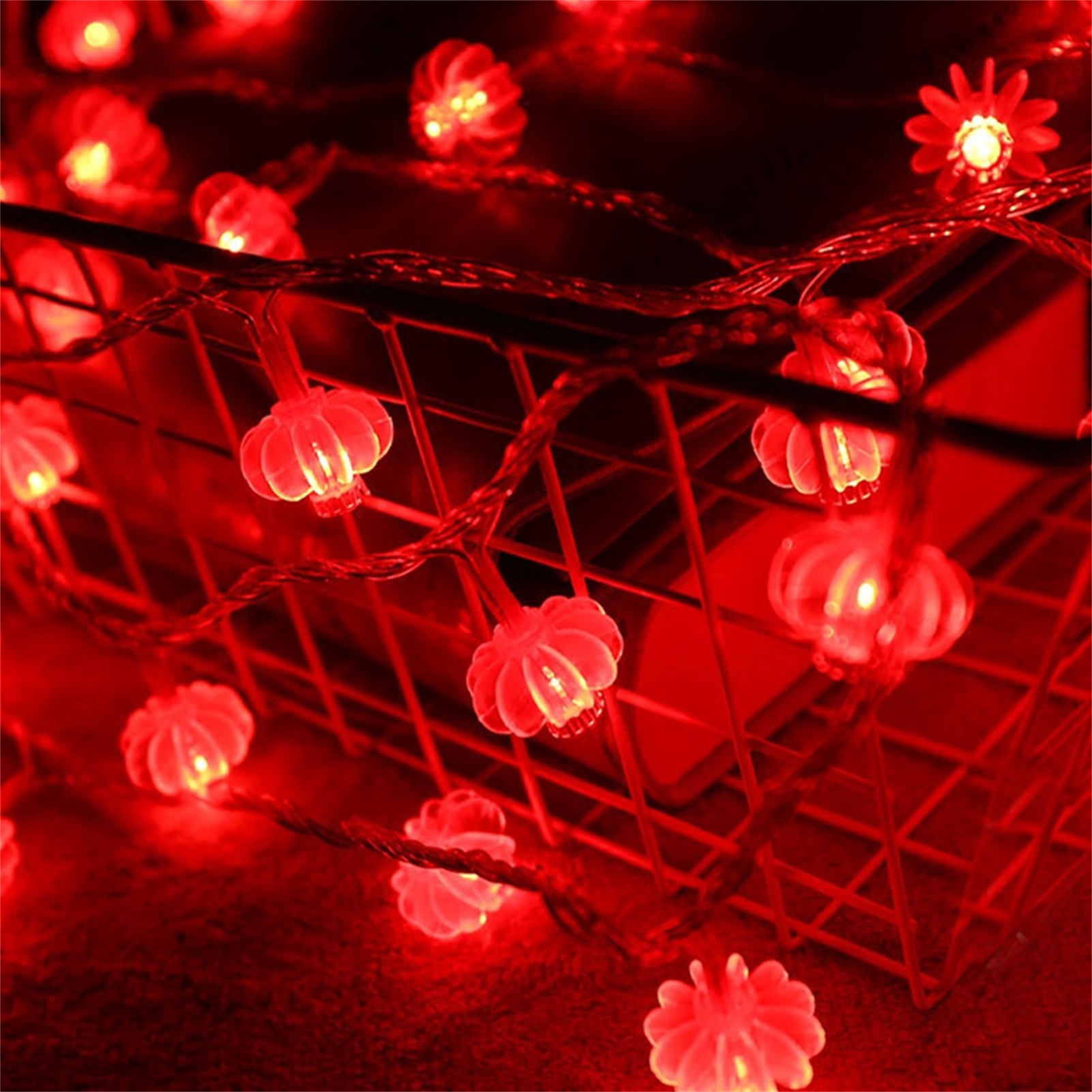 Chinese Red Lantern LED String Light Christmas Battery Operated Party Supplies Chinese Year Lights Decor