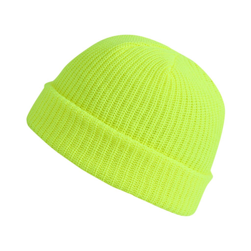 Gorros De lana para hombre y Mujer, gorros De invierno cálidos, casuales, De punto, De Color sólido, combina con todo, Unisex: Verde