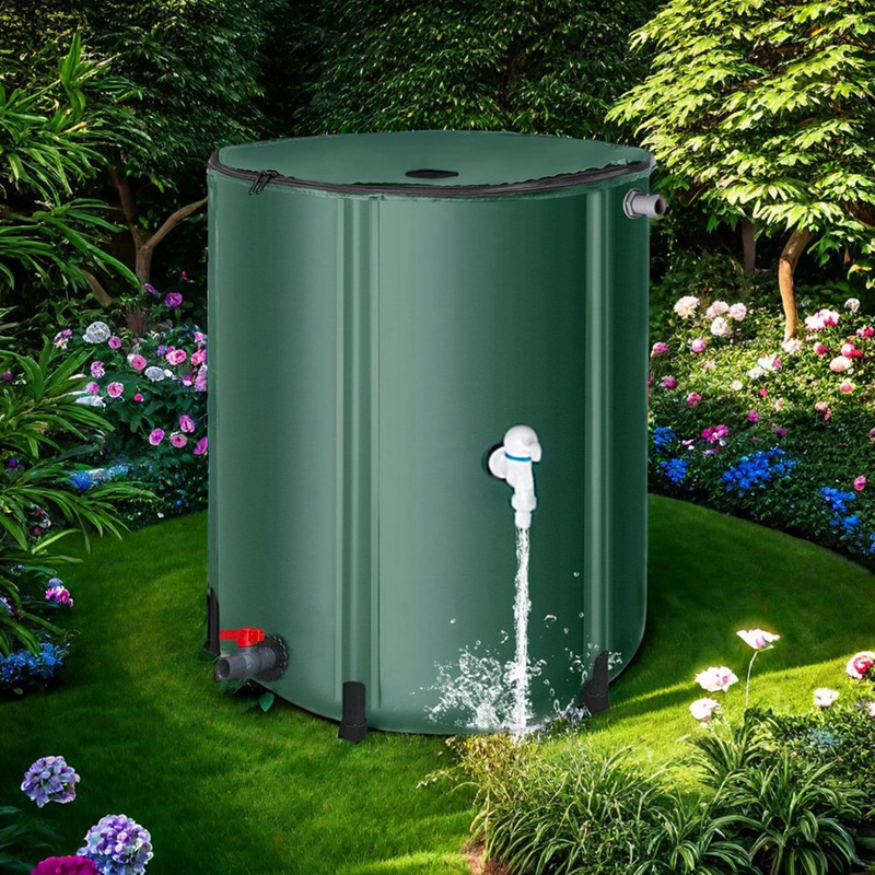 Rainwater Recycling Water Storage Tank Garden Irrigation Bucket Collection Container Garden Water Storage Barrel: black