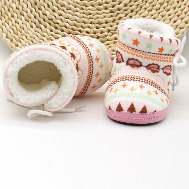 Kacakid Winter Warm Baby Laarzen Peuter Baby Meisjes Bont Snowboots Strik Zachte Zolen Antislip 7-12M Y6: Roze