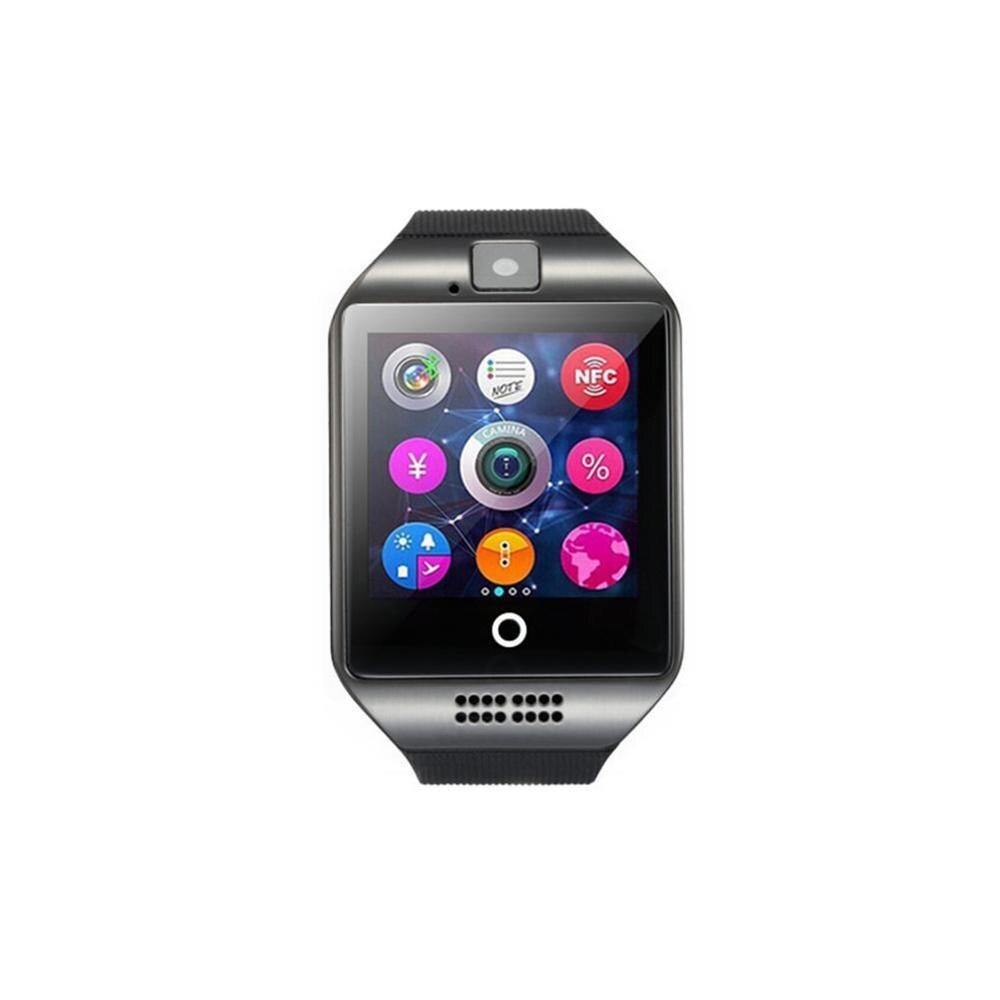 Smart ur med kamera  q18 bluetooth smartwatch sim-kort slot fitness aktivitet tracker sport ur til android: Sort