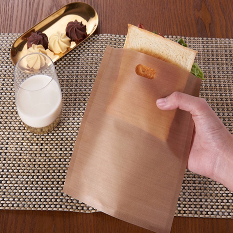 5 stks/set Herbruikbare Broodrooster Bag Niet Stok Brood Zak Sandwich Zakken Gecoat Glasvezel Toast Magnetron Verwarming Gebak Gereedschap