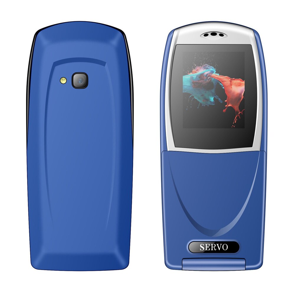 Servo Telefoon S06 1.77 Inch SpreadtrumSC6533 Dual Sim-kaart Gsm Gsm Trillingen Buiten Fm Radio Mobiele Telefoons Russische Toetsenbord: Add 8GB TF card / Blauw