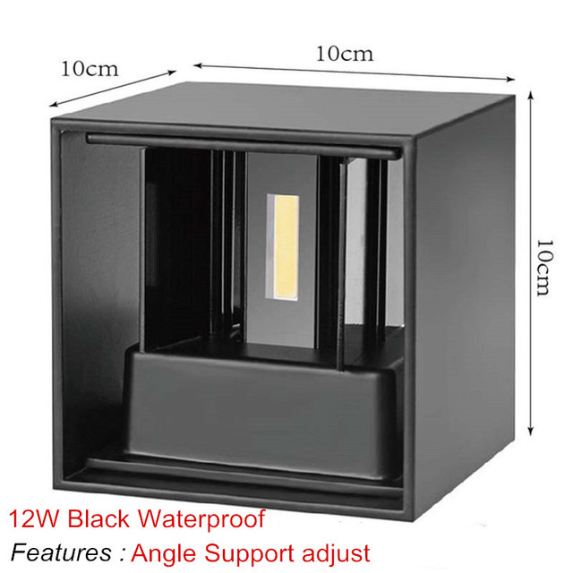 Ip65 Led Waterdichte Wandlampen 12W Indoor Verstelbare Muur Muur Binnenplaats Veranda Woonkamer Gang Slaapkamer Muur Schans: Light Grey / Rood