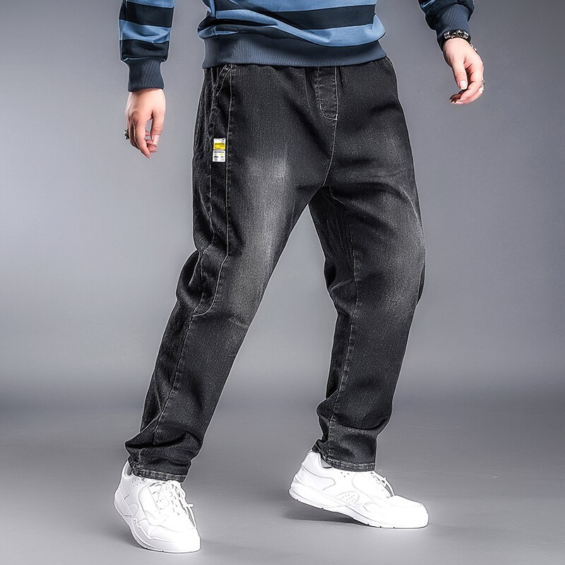 Plus size 6xl 5xl xxxxl fashoin blå jeans vintage lige bukser harajuku jeans brede ben jeans denimbukser