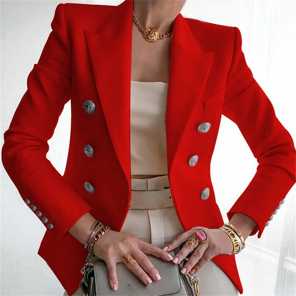 Damen fest Mantel Luxus Weibliche Mäntel lässig Blazer Koreanische Frühling Herbst Kleidung Frauen Dünne Klage Mantel Büro Jacke