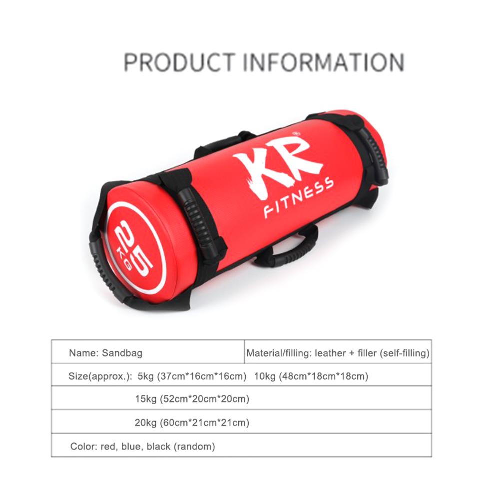 5/10/15/20 Kg Filled Weight Sand Power Bag Strength Training Fitness Exercise Cross-fit Sand Bag Body Building Gym Sandbag