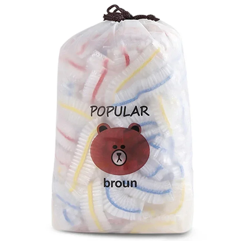 Einweg Lebensmittel Abdeckung Elastische Saran Wrap Frischhalten Deckel Obst Abdeckungen Frischhaltefolie Dusche Kappen Küche Lagerung Taschen Organizer: Licht Grün / 20 Stücke