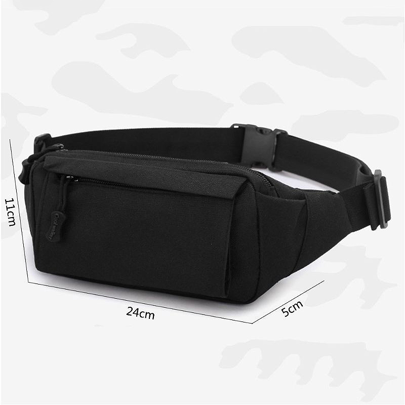 Pochette de ceinture pour homme homme Vintage sac poitrine sac à bandoulière avec 3 poches Nylon minitaire multifonction taille ceinture Bum sac école noir