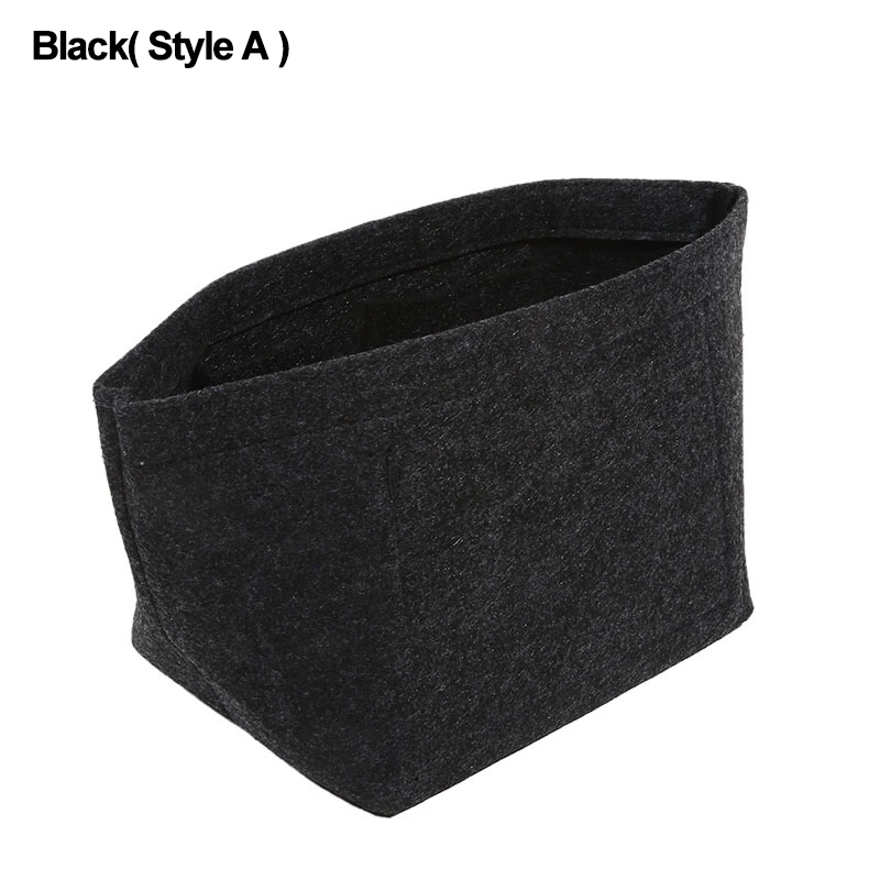 Felt Insert Bag Fits For Longchamp Handbag /Bucket Bags Liner Bag Felt Makeup Bag Support Travel Portable Insert Purse Organizer: black