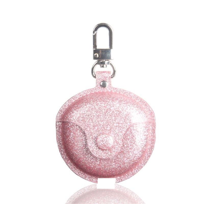 Funda de cuero PU para OPPO ENCO W31, funda protectora para OPPO ENCO W31, caja de carga, accesorios portátiles con gancho: Rosa