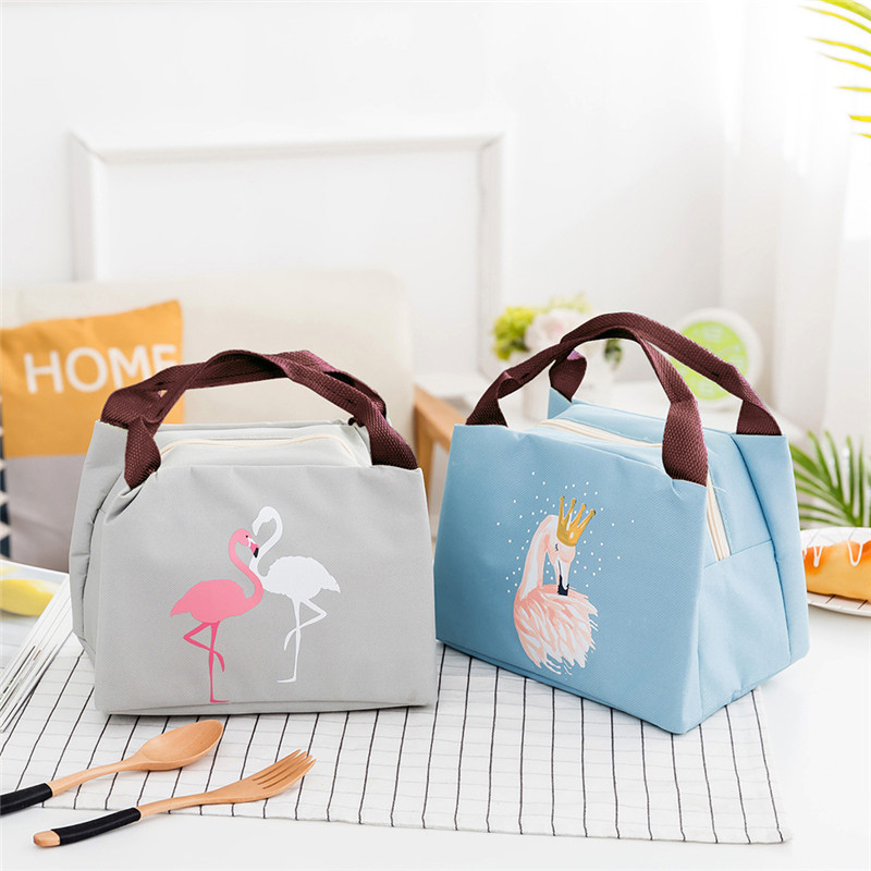 Flamingo Picnic Bag For Lunch Portable Fridge Bags Waterproof Thermal Food Warm Keeper Bag Outdoor Multifunction Insulated Tote