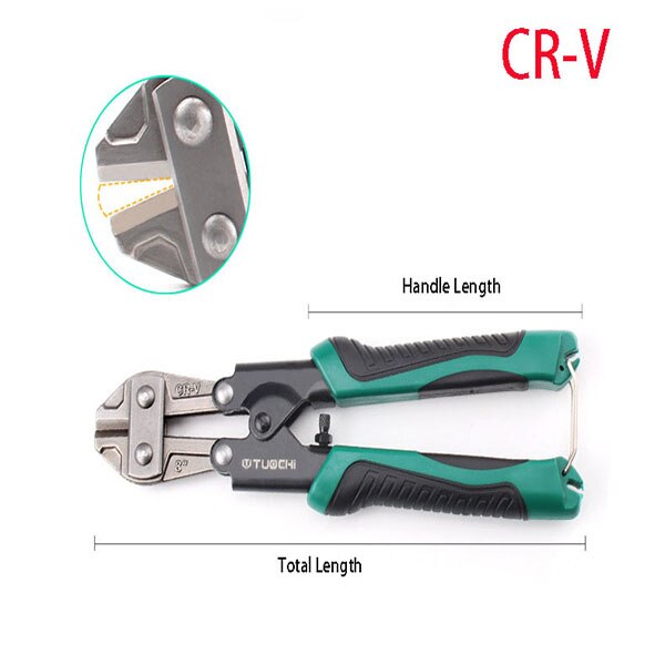 8 Inch Mini Bolt Clipper Multi-Function Steel Wire Cable Cutter CR-V And 65# Manganese Steel Cutting Pliers Home Hand Tools: CR-V