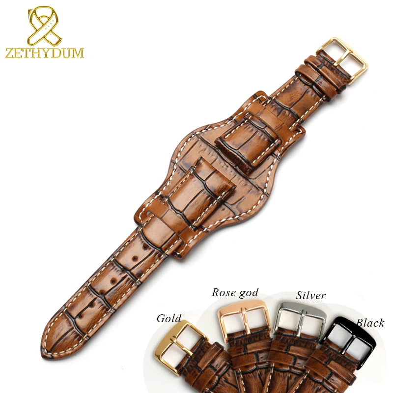 Lederen Armband 18 Mm 20 Mm 22 Mm Herstellen Van Horloge Riem Heren Horlogeband Met Mat Horloges Band Bamboe Graan polsband