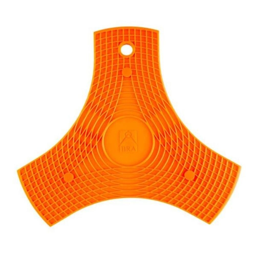 Multiusos 3 en 1 Bra Safe en Color Naranja. Protector de Sartenes, Salvamanteles imantado y Manopla de silicona con Imán.