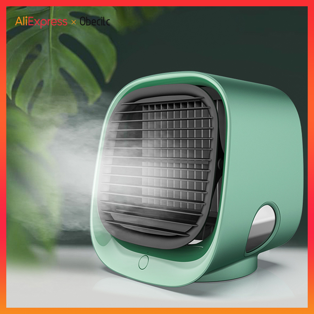 Mini Airconditioner Mini Draagbare Ventilator Usb Valve Lator Luchtkoeler Usb Ventilator Met Kleurrijke Nachtlampje Kan Zetten water En Ijs