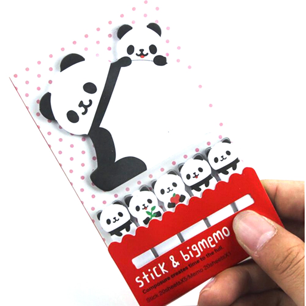 Koelkast Schrijven Leuke Cartoon Panda Post-It Notes Sticker Post It Bookmark Memo Marker Point Vlaggen Sticky Notes Label decoratie