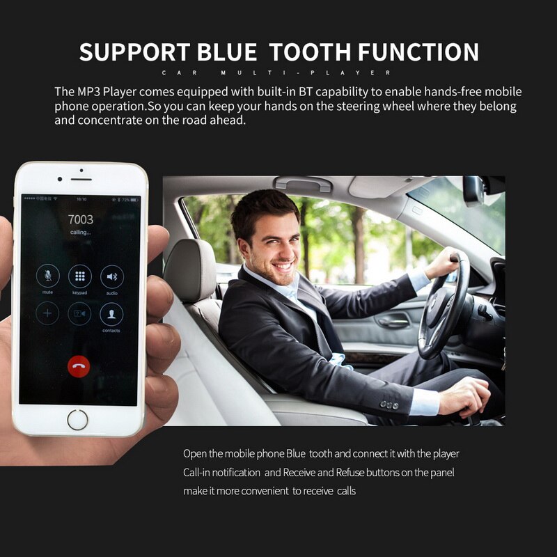 1 Din Stereo Audio Player Car MP3 Player Radio Cassette Recorder 7003 12V In-dash Car Auto magnitol Radio Bluetooth