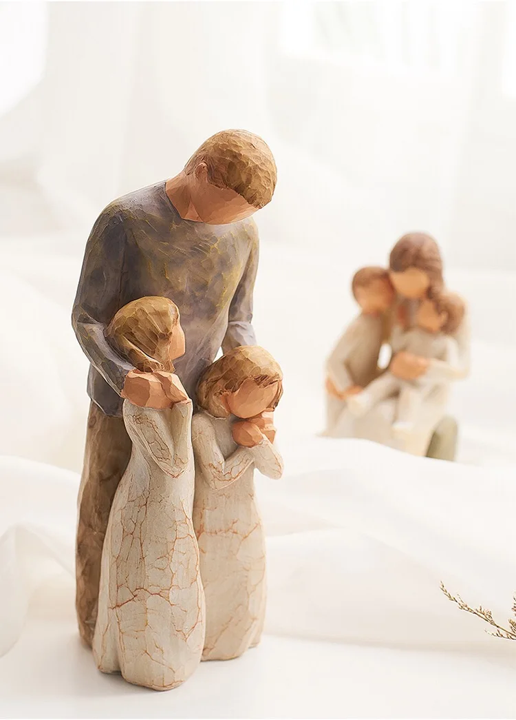 Artistic Nordic Style Love Family Resin Figure, Figurine Ornaments, Home Decoration, Human Statue Crafts, Happy Time