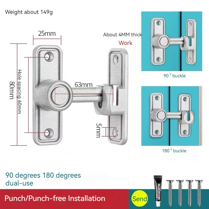 Door Lock Guard Latch Bolt 90 180 Degree Toggle Latch Sliding barn Door Lock Black Iron Right Angle barn Lock Home Hardware: 6.4 inch / Bronze