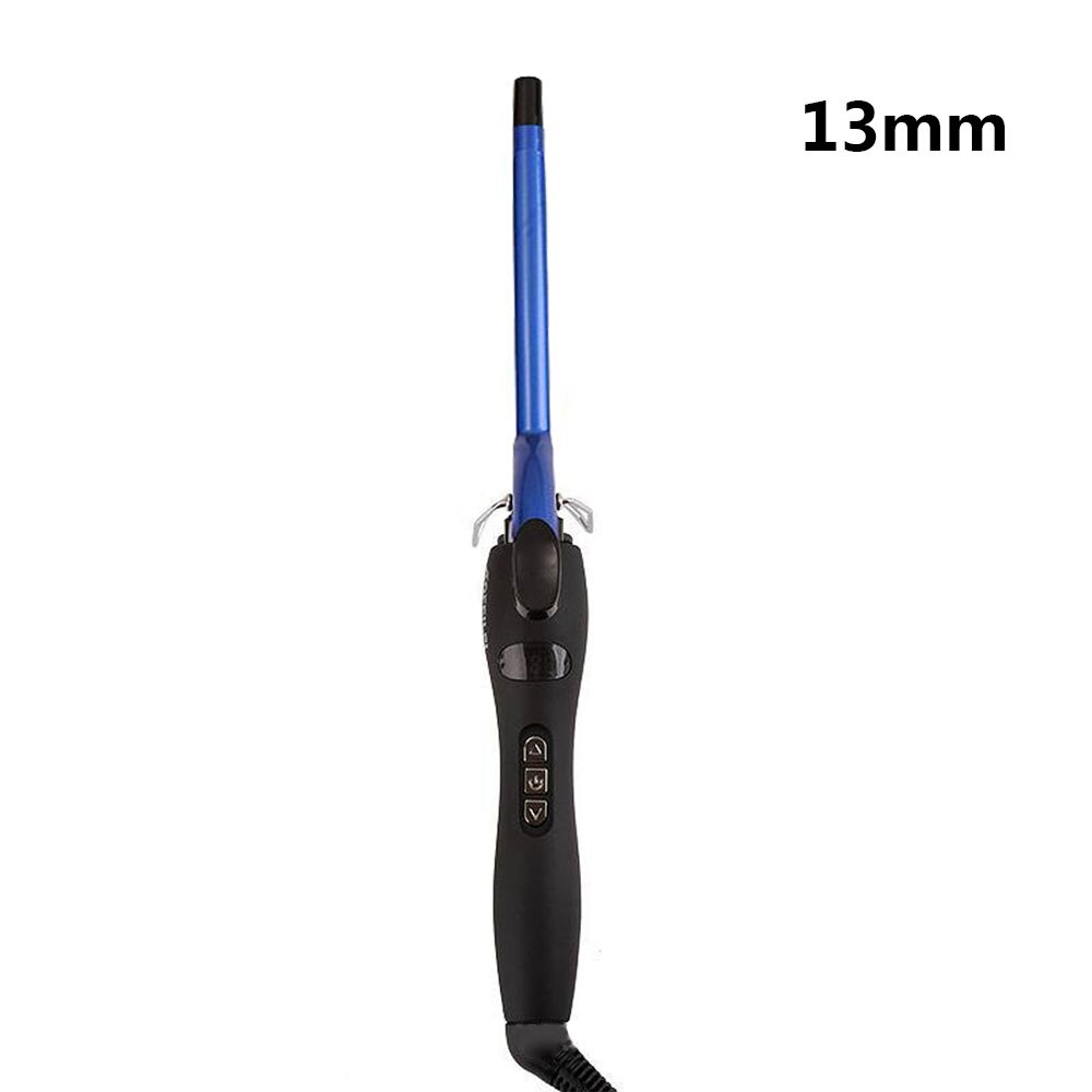 Curling Iron Hair Waver Pear Flower Cone Curling Wand Roller Hair Curler for Curls Waves Lcd Display Ceramic Curly: Blue-13mm / EU