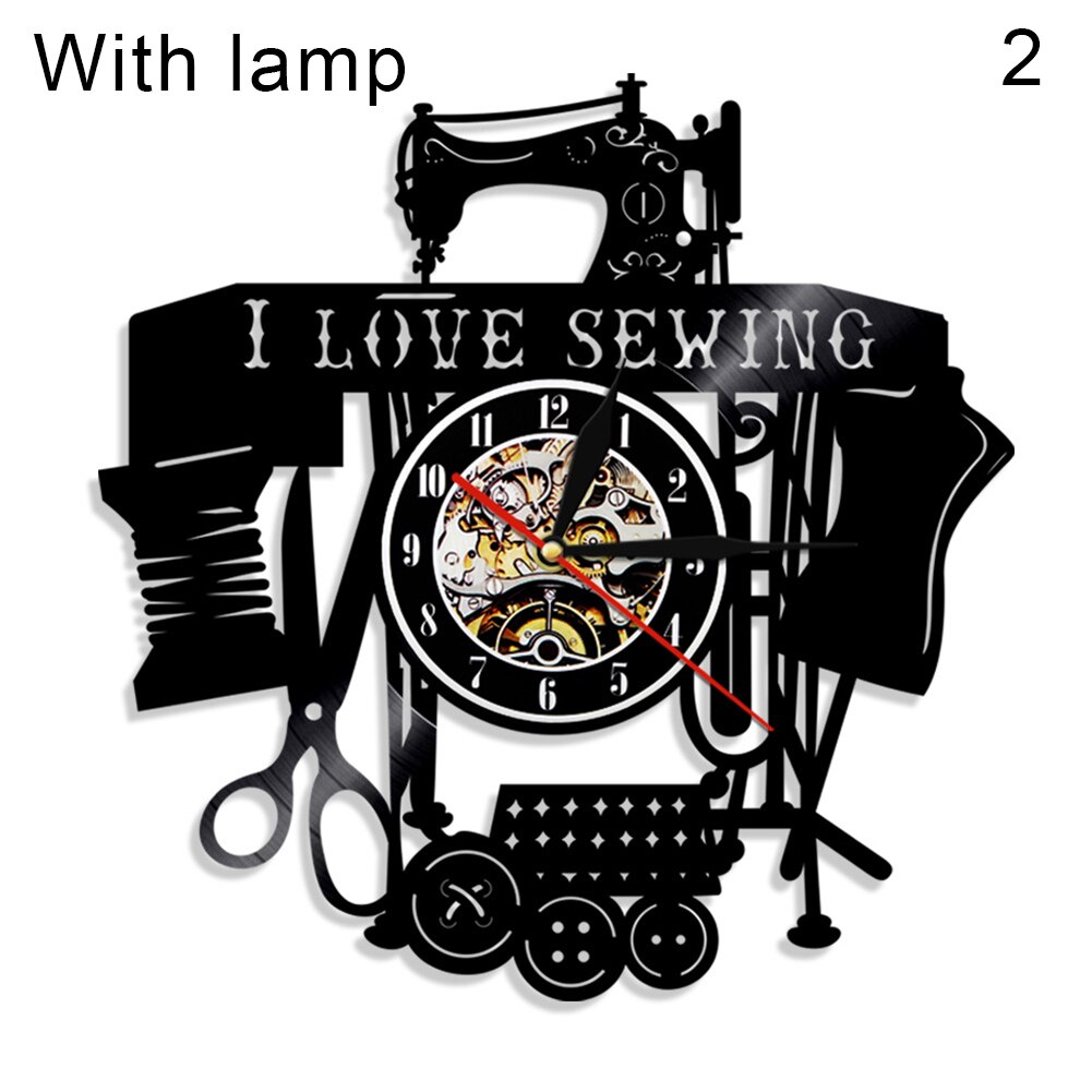 Akoestische Gitaar Klok Led Vinyl Record Custom Klok Stille Muziekinstrument Wandklok Art Home Decoratie: With Light 02