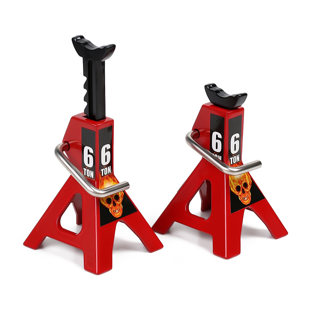 INJORA 2PCS Metal Height Adjustable 3T 6T Jack Repair Stand for 1/10 RC Crawler Car Traxxas TRX4 TRX6 Axial SCX10 90046: 6T Red