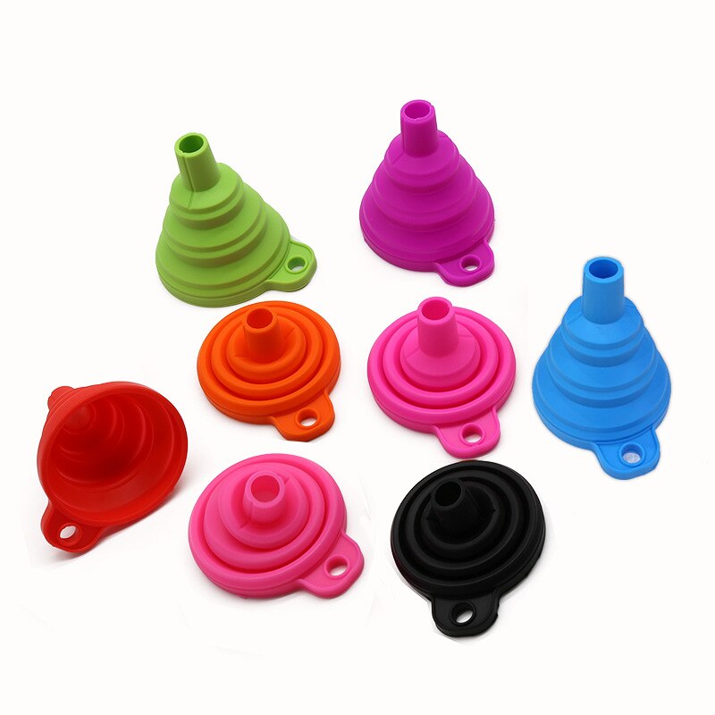 1pcs Mini Foldable Funnel Silicone Collapsible Funnel Folding Portable Funnels Be Hung Household Liquid Dispensing Kitchen Tools