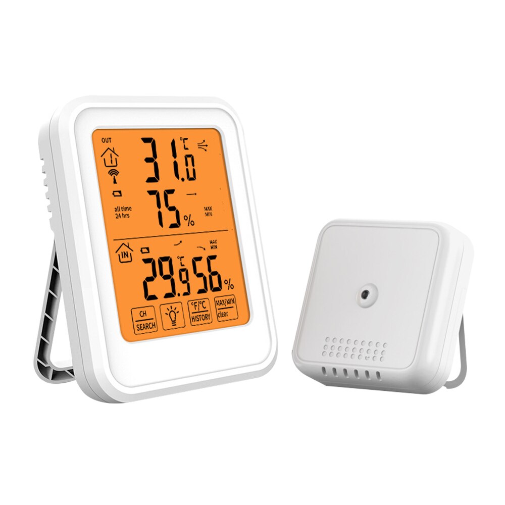 Humidity Hygrometer Wireless Indoor Outdoor Room Thermometer Temperature and Humidity Monitor Weather Station With Backlight