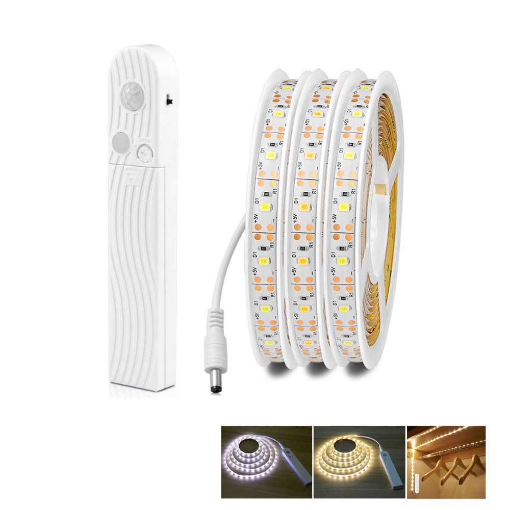 1M 2M 3M Waterproof motion sensor night lamp bedroom wireless sensor Cabinet light USB desk table lamp TV backlight Luminaria