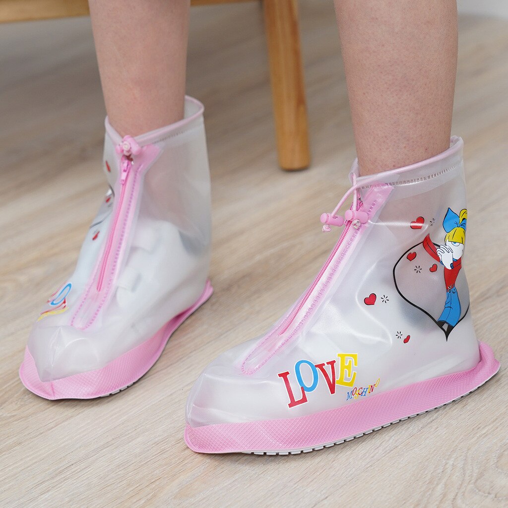 1Pair Non-disposable Protective Thicken Waterproof Carpet Cleaning Shoe Cover For Kids Children Outdoor Travel Shoe Cover A21#3