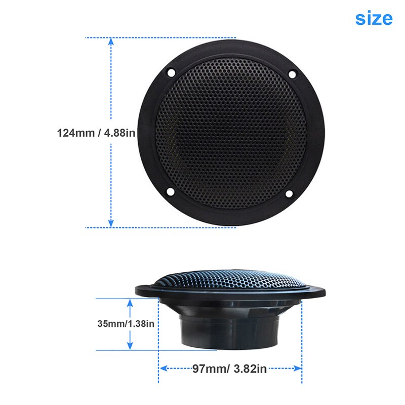 2 Pairs 120W 4 inch Marine Speakers Waterproof Outdoor Boat Speakers Dual Full Range Speaker For RV ATV SPA Golf Cart Motorcycle