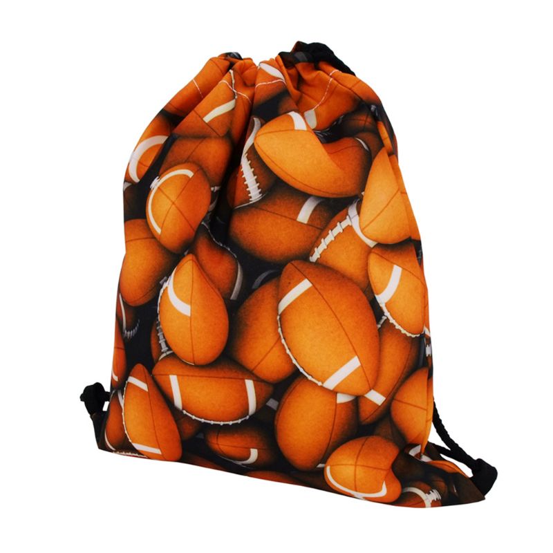 Rugby Storage Bag Polyester Drawstring Bag Travel Outdoor Sport Gym Backpack
