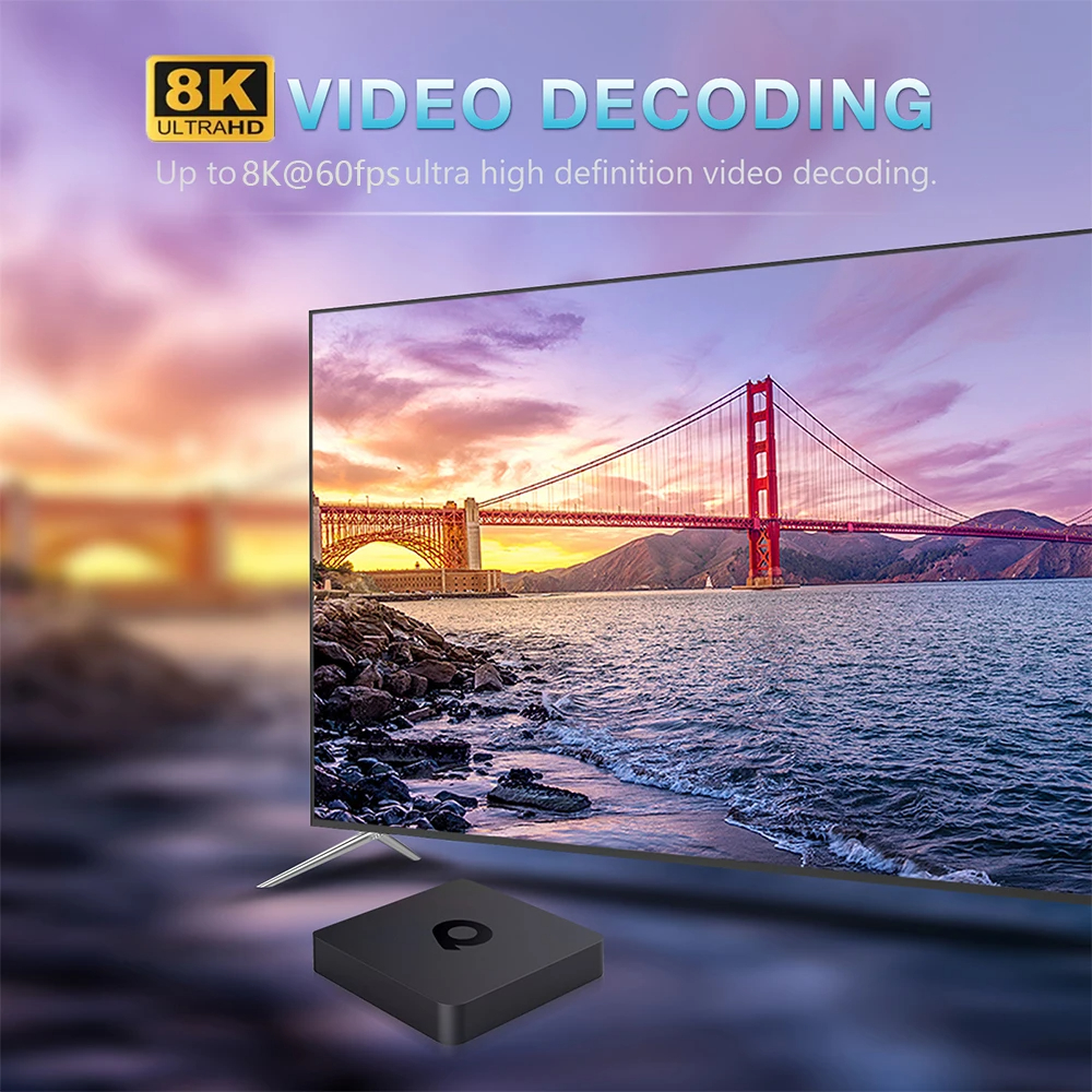 Box TV Android16 Smart Q1 8GB+256GB Allwinner H313 con Assistente Google, Video 8K, Bluetooth 6.0, Lettore Multimediale Ultra Veloce