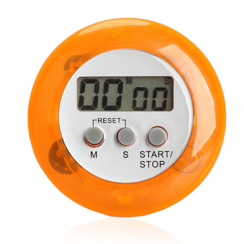 5 Colors Available Digital Alarm Clock Round LCD Digital Kitchen Countdown Timer Alarm With Stand Kitchen Cooking Timers: Orange
