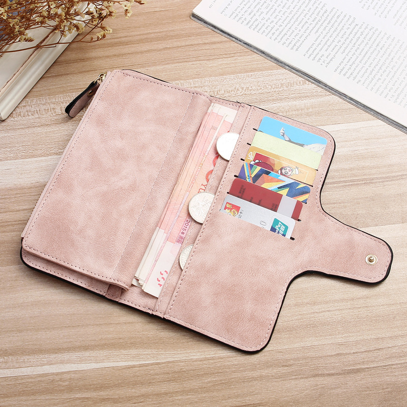 2024 Frauen Brieftaschen lange Pu Leder oben Karten Halfter klassische weibliche Geldbörse Reiß verschluss Brieftasche für Frauen