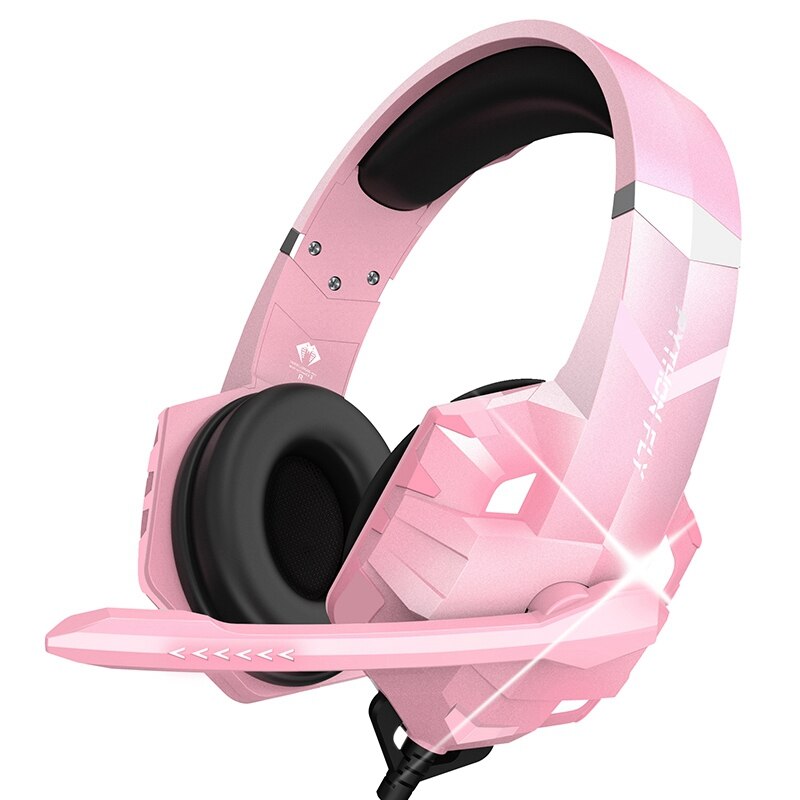 PYTHON FLY G9000 Max Stereo Gaming Headset 7.1 Bass Surround Sound With Noise Cancellation Microphone: Pink