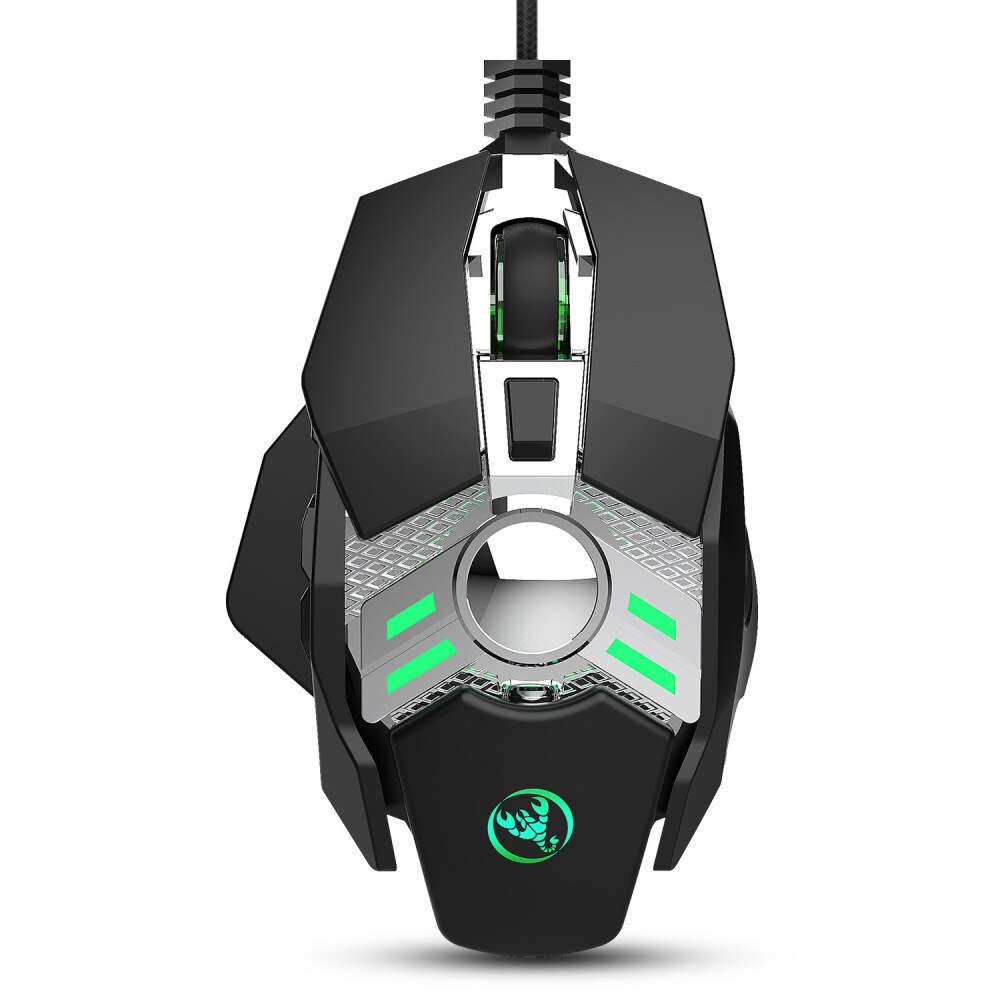 UTHAI DB27 The 7-key programming mechanical gaming mouse colorful lights eat chicken pressure gun wired mouse: black