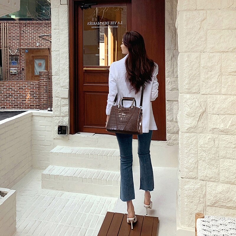 Lakleder Vrouwen Handtassen Krokodil Patroon Schoudertassen Voor Vrouwen Dames Crossbody Tassen Sac A Main