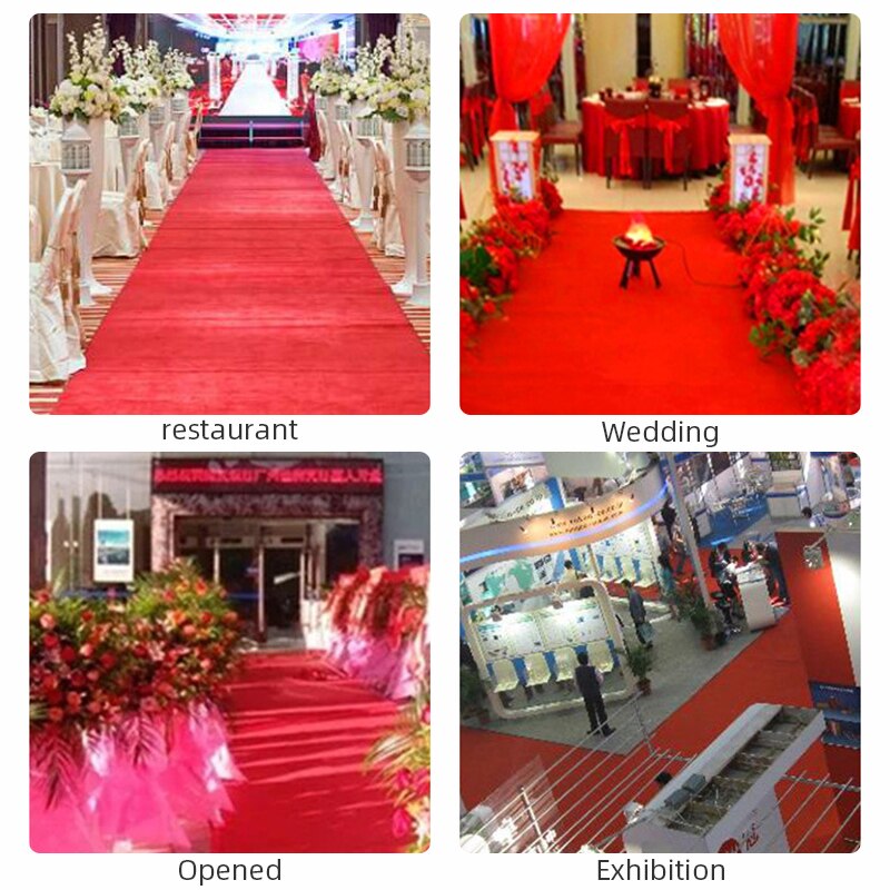 Tapis rouge 3M 5M 8M, couverture de marche, exposition voyage tapis de mariage, allée couloir escaliers intérieur et extérieur, épaisseur Mesa 1.0mm