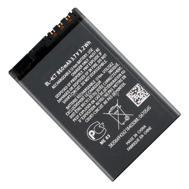 860mAh Batterie BL-4CT BL4CT BL 4CT Pour Nokia 5310 6700S X3 X3-00 7230 7310C 5630 2720 2720A 7210C 6600F Batterie