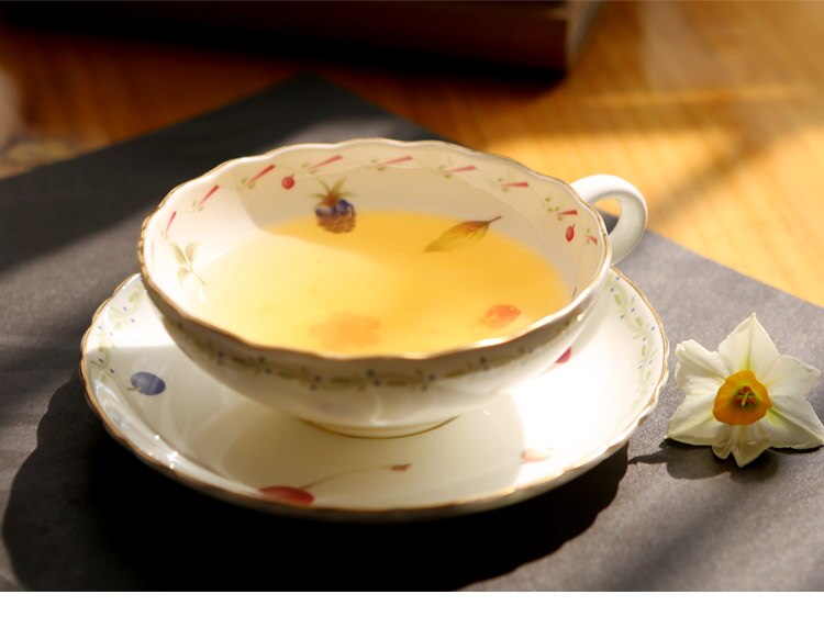 200ML European Style Bone China Coffee Cup and Saucer Set Mug Ceramic Tea Cup Mug For: 5