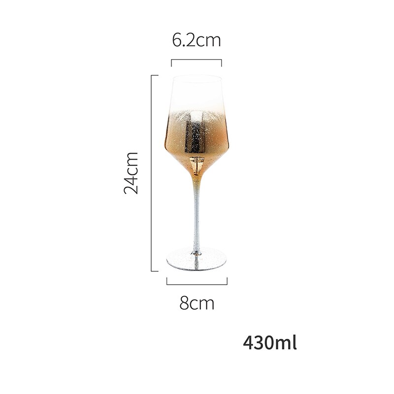 Color Starry Sky Pink Goblet Crystal Champagne Glass Wedding Wine Glass Party Nordic Home Cocktail Glass: B 430ml