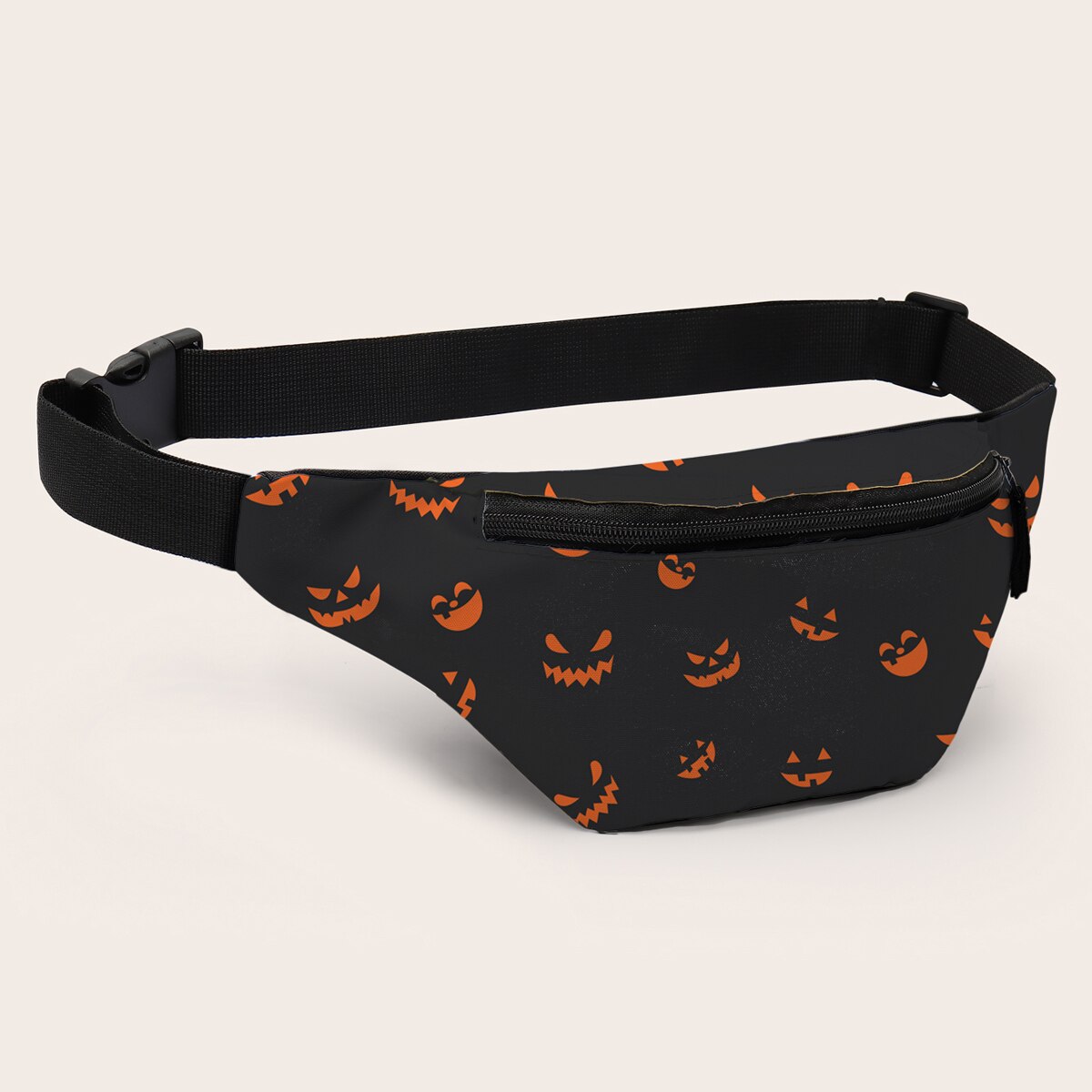 Riñonera Deanfun para mujer, riñonera con estampado de calabaza de Halloween, riñonera negra para mujer, bolso, bolsos D18084