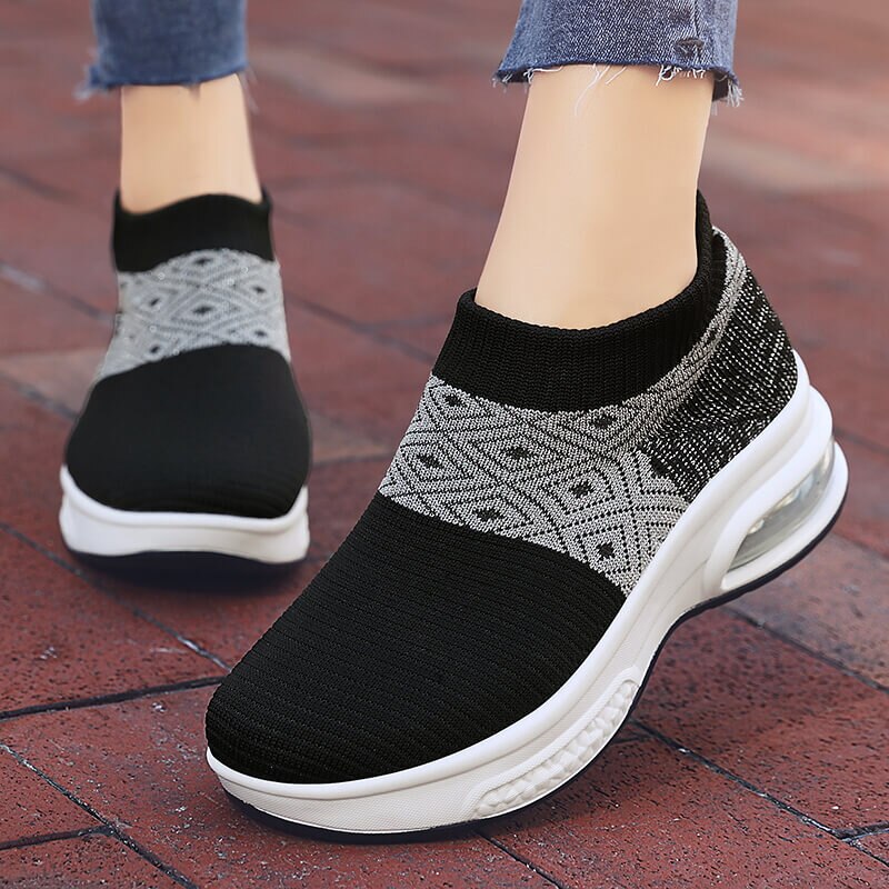Female Air Cushion Swing Sneakers Non-slip Ladies Jogging Footwear Women High Top Socks Running Shoes Woman Breathable Sneakers
