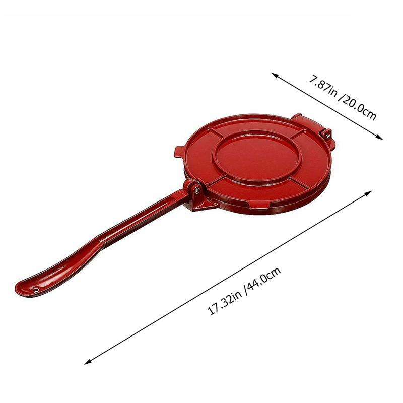 1Pc 16.5cm/20cm Folding Aluminum Maize Tortilla Maker Durable Pie Press Machine Kitchen Supply: Red 44x20CM