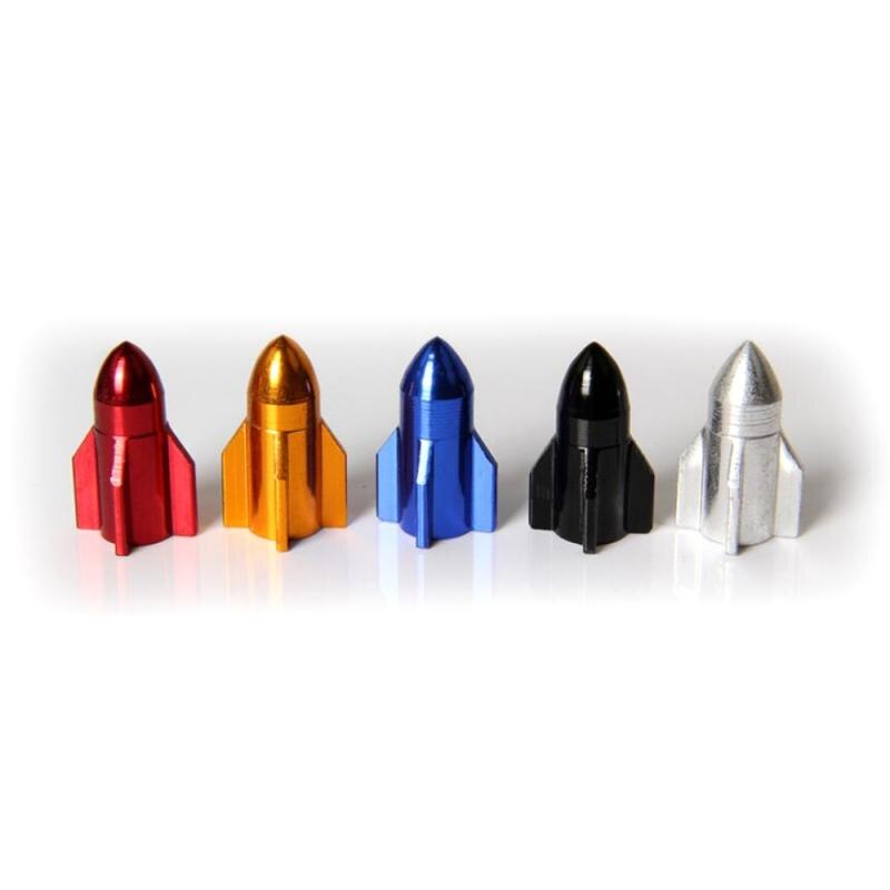 Aluminium Legering Raket Vorm Road Fiets Motor Fiets Auto Band Velgen Stem Air Valve Cap Valve Stofkap