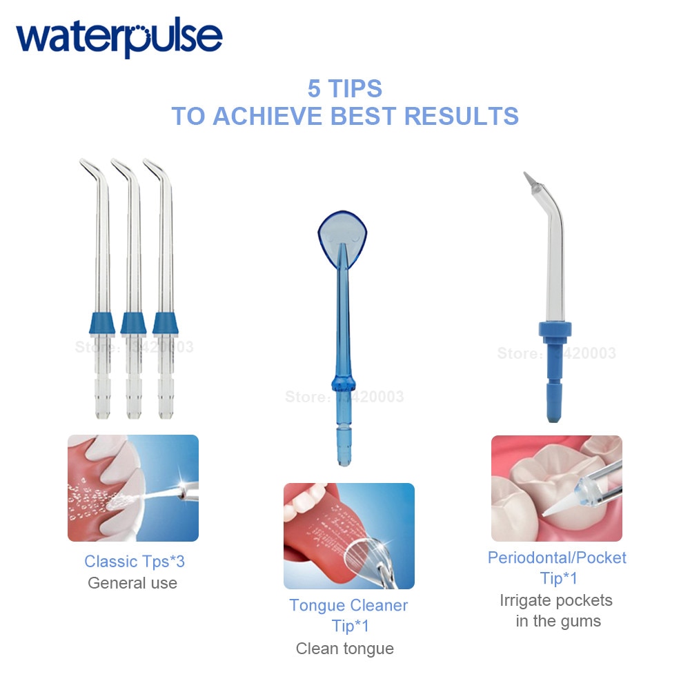 Waterpulse V300R Water Flosser Met 5 Tips Elektrische Monddouche Tanden Bleken 800Ml Capaciteit Mondhygiëne Voor Familie Zorg