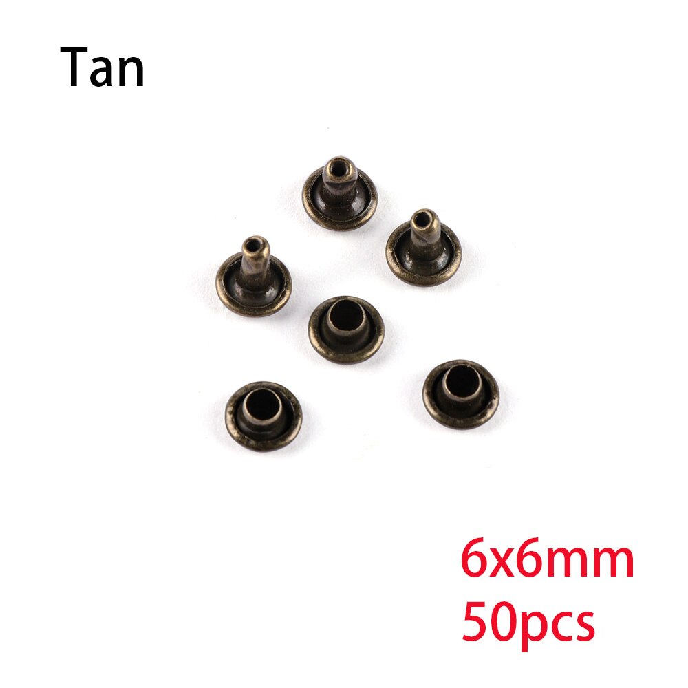 50PCS Spikes Studs Double-Sided Screw Rivets Spike for Shoes Belt Bag Crafts DIY Sewing Garment Bracelet Leathercraft Accessory: bronze-6X6mm