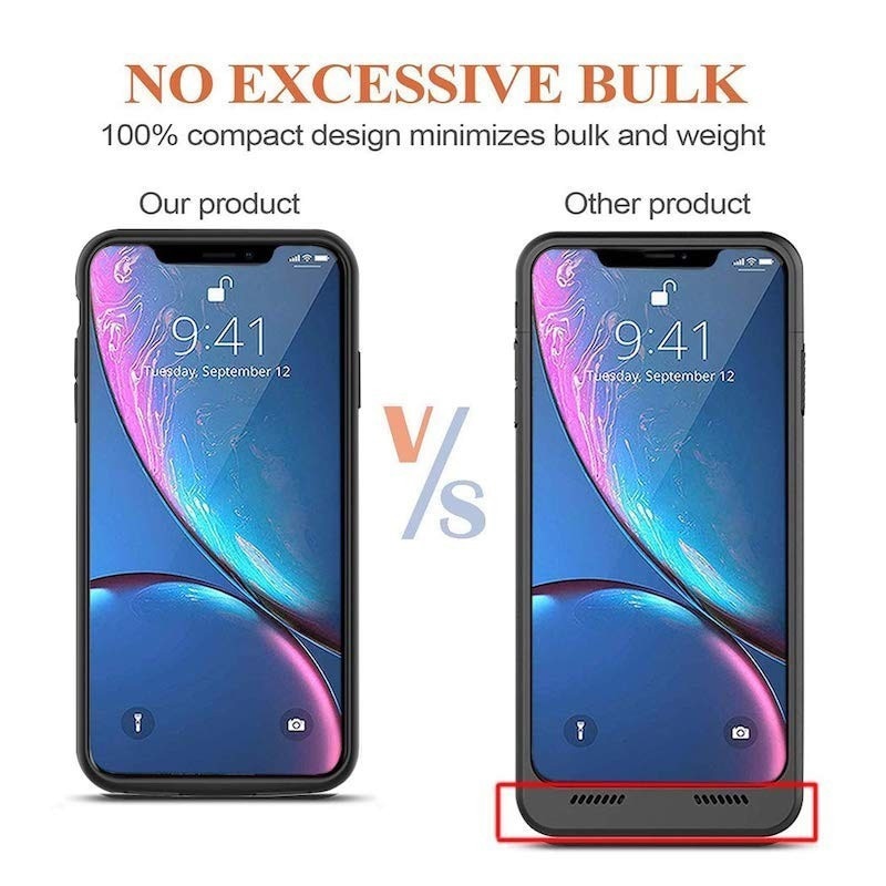 Leioua-funda para cargador de batería de 5200mah para Iphone 6, 6s, 7, 8, batería externa, 6200mah, para Iphone X, Xr, Xs, Max